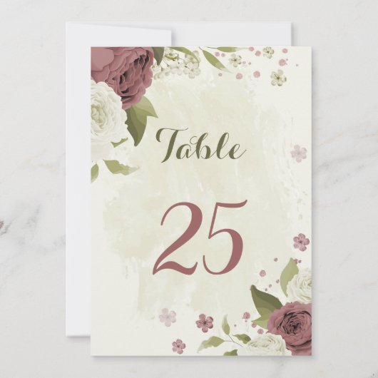 rose poussiéreux fleurs blanches carte numéro de t (Dos)