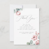 Rose poussiéreux Floral Petit Merci de Baby shower (Devant)