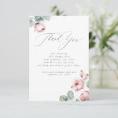 Rose poussiéreux Floral Petit Merci de Baby shower (Debout devant)