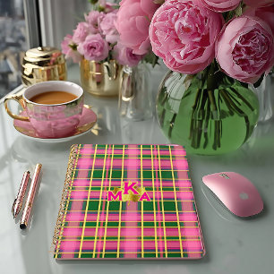 Rose Prépa & Carreaux Verts Planificateur Monogr