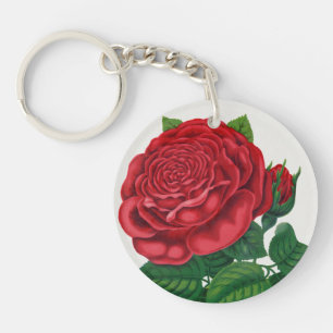 Rose Print Rochester Lithograferen en Drukkerij Co Sleutelhanger