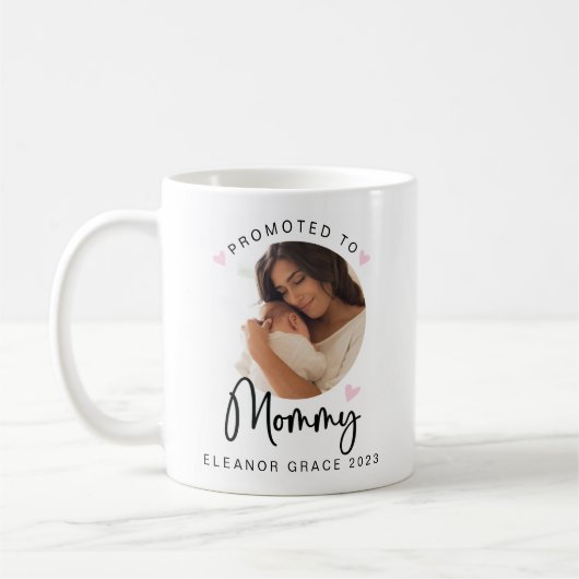 Rose promu à maman | Mug cadeau photo (Gauche)