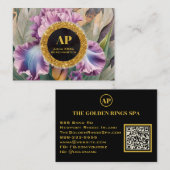 *~ Rose QR AP10 Fleurs IRIS Carte de visite or (Devant / Derrière)