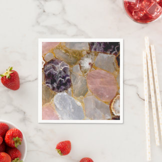 Rose Quartz, Amethyst Geode Servet