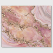 Rose quartz and pastel pink marble cadeaupapier (Vlak)