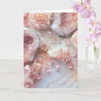 Rose Quartz Crystal | Love Stone Pink  Photo Card Kaart