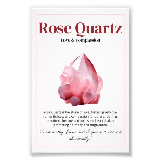 Rose Quartz Crystal meaning poster (Devant)