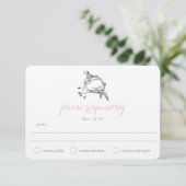 Rose Quartz Hummingbird Kiss Mariage Mariage RSVP (Debout devant)