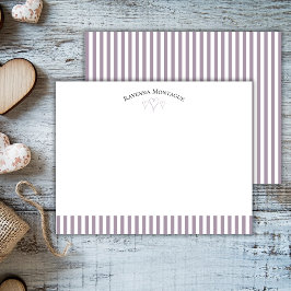 Rose Quartz Modern Open Hearts Striped Note Card Notitiekaartje