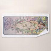 Rose (quatre fleurs), Alphonse Mucha (Serviette de bain)