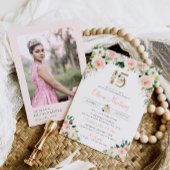 Rose Quinceañera Anniversaire Invitation Photo