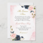 Rose Quinceanera invitation en espagnol (Devant)
