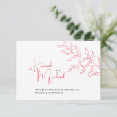 Rose rameau rose option mariage événement RSVP (Debout devant)