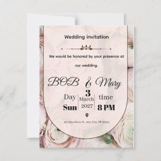 Rose Ranniculus Wedding Invitation for you