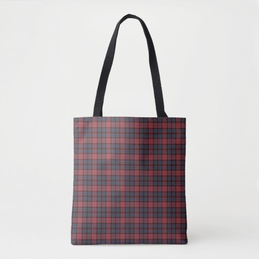 Rose Red Blue Black Plaid Tartan Tote Bag (Devant)