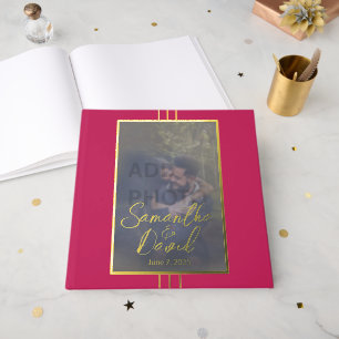Rose Red Photo Mariage Foil Guest Book