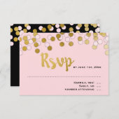 Rose | Réponse du Bat mitzvah Gold Confetti RSVP (Devant / Derrière)