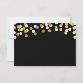 Rose | Réponse du Bat mitzvah Gold Confetti RSVP (Dos)