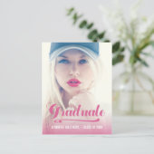 Rose rétro gras | Invitation de la fête de graduat (Debout devant)