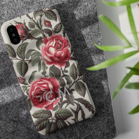 Rose Reverie Monogram coque iphone