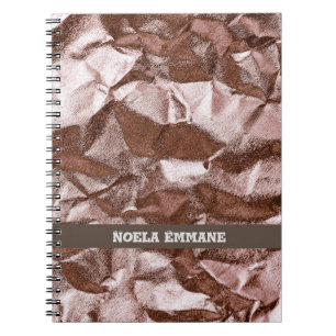 Rose rocheux Carnet Monogramme or