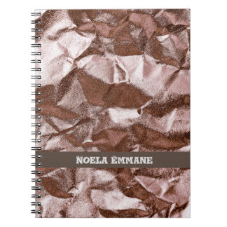 Rose rocheux Carnet Monogramme or