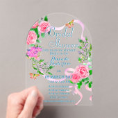 Rose Romantics Bridal Acrylique Invitation (In situ (ordinateur de poche))