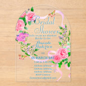 Rose Romantics Bridal Acrylique Invitation (Recto)