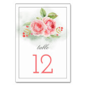Rose romantique Aquarelle Mariage Numéros de table (Par défaut)