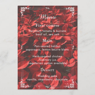 Rose Romantique | Carte de Menu Élégant Floral pou