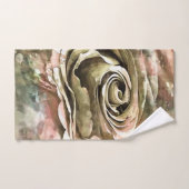 Rose romantique corail et gris (Serviette à main)