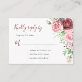 Rose romantique élégant mariage boîtier carte RSVP (Devant)