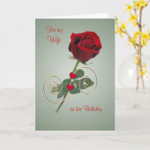 Rose romantique et coeur - Carte d'anniversaire po (Fleur jaune)