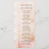 Rose romantique et programme de mariage dentelle s (Dos)