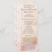 Rose romantique et programme de mariage dentelle s (Devant / Derrière)