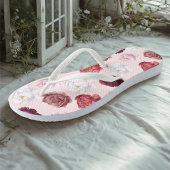 Rose romantique - paire de tongs