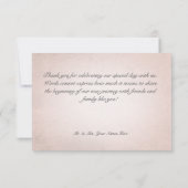 Rose romantique rose Mariage Carte de remerciemen (Dos)