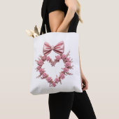 Rose romantique Sac fourre-tout de coeur parfait p (De près)