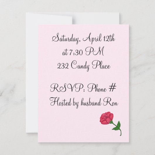 Rose rose 30e anniversaire Invitation (Dos)