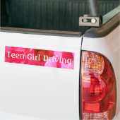 rose rose ado fille conduisant un autocollant pare (Sur camion)