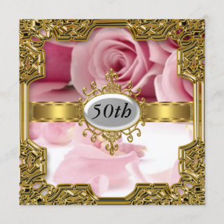 Rose rose Anniversaire Glamor Hot Invitation