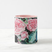 Rose rose Aquarelle Fleur Roses Floral Mug (Centre)