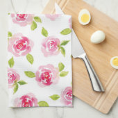Rose rose aquarelle floral Cuisine Serviettes (Quart Plié)