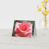 Rose rose avec carte de note Dew (Fleur jaune)