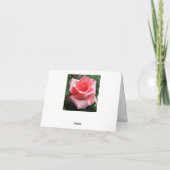Rose rose avec carte de note Dew (Dos)