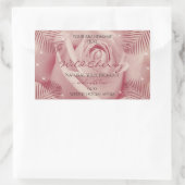 Rose rose avec Feuille de palme bordeaux Étiquette (Sac)