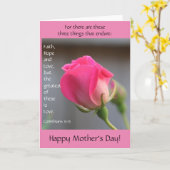 Rose rose avec verse sur l'amour, carte de fête de (Fleur jaune)