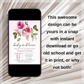 Rose Rose Baby in Bloom Baby shower Invitation