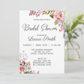 Rose Rose Blush Floral Douche nuptiale Invitation (Debout devant)