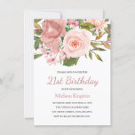 Rose rose Blush Gold 21ème anniversaire Invitation<br><div class="desc">Pink Blush Rose Gold 21st Birthday Party Invitation Voir la collection correspondante Dans Niche et Nest Store</div>